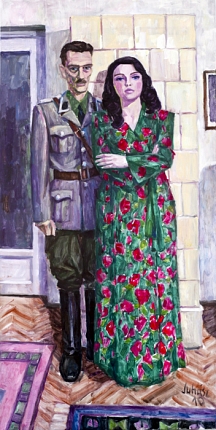 Férfi és nő II., 2010, olaj, vászon, 180 x 90 cm